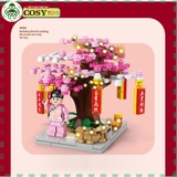 Đồ chơi lắp ghép xếp hình cây đào quất ngày tết với 163 chi tiết cho bé