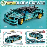 Đồ chơi lắp ghép xếp hình lắp ráp xe đua thể thao màu xanh với 462 chi tiết
