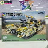 Đồ chơi lắp ghép xếp hình 8 trong 1 với xe tăng biến hình mẫu lớn với hơn 950 chi tiết