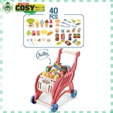 Quầy kem mini với các mô hình làm kem cây, máy tính tiền và xe đẩy siêu thị với hơn 40 chi tiết cho bé