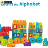 Đồ chơi xếp hình lắp ghép đoàn tàu học chữ số 2 trong 1 với 68 mảnh ghép lớn an toàn cho bé từ 3 tuổi