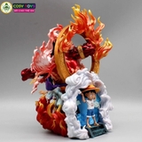 Mô hình OnePiece Luffy Gear 5 kết hợp Gear 4 - Cao 23cm - nặng 1kg - One Piece