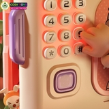 Đồ chơi két sắt tiết kiệm có nhạc và đèn, mở bằng mã số và vân tay cho bé