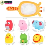 Đồ chơi nhà tắm các con vật phun nước và vợt hoạt hình vui nhộn cho bé vui tắm mỗi ngày