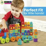 Đồ chơi xếp hình lắp ghép đoàn tàu học chữ số 2 trong 1 với 68 mảnh ghép lớn an toàn cho bé từ 3 tuổi