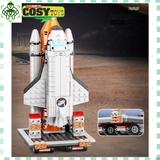 Đồ chơi lắp ghép xếp hình trạm phóng tàu vũ trụ, tàu không gian mới gồm: tàu không gian, tàu thám hiểm và phi hành gia, với hơn 600 chi tiết-mẫu tàu to và đẹp