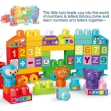 Đồ chơi xếp hình lắp ghép đoàn tàu học chữ số 2 trong 1 với 68 mảnh ghép lớn an toàn cho bé từ 3 tuổi