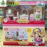 Đồ chơi búp bê mô hình phòng ngủ kèm phụ kiện búp bê thỏ