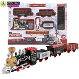 Đồ chơi đường ray xe lửa kèm toa chở hàng với đường ray dài với 15 mảnh ghép chi tiết cho bé