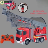 Đồ chơi xe cứu hỏa có điều khiển từ xa 4 chiều, có đèn và nhạc khi chơi cho bé