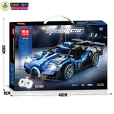Đồ chơi xếp hình lắp ghép mô hình xe thể thao mẫu mới có động cơ điều khiển từ xa với 400 chi tiết cho bé
