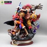 Mô hình One Piece bộ ba siêu tân tinh Luffy , LAW , Kid đại chiến pháo đài Kaido - cao 20cm - nặng 1kg , Figure OnePiece