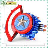 Khiên đội trưởng mỹ kèm bắn đạn xốp liên thanh cho bé