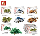 Đồ chơi lắp ghép xếp hình xe đua khủng long xanh lá cây có trớn với 151 mảnh ghép