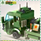 Đồ chơi lắp ghép xếp hình xe cẩu kéo công trình màu xanh lá với 388 mảnh ghép