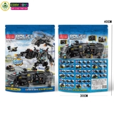Bộ xếp hình lắp ghép 700 chi tiết xe cảnh sát biến hình  3 trong 1 với nhiều chi tiết, mẫu ghép khác nhau cho bé