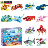 Đồ chơi xếp hình lắp ghép các mẫu sinh vật biển nhỏ từ 19-36 mảnh ghép cho bé