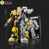 Đồ chơi lắp ghép xếp hình Bumbelee kết hợp trong bộ giáp vàng - xanh với hơn 1586 chi tiết