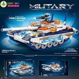 Đồ chơi lắp ghép xếp hình tàu chiến, xe tăng quân sự đẹp nhiều màu sắc từ 393-432 chi tiết cho bé