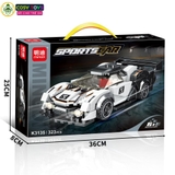 Đồ chơi xếp hình lắp ghép xe đua thể thao đủ màu sắc có đèn từ 284-307-323 mảnh ghép cho bé