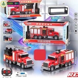 Đồ chơi xe cứu hỏa có điều khiển từ xa 4 chiều, có đèn và nhạc khi chơi cho bé