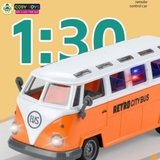 Đồ chơi mô hình xe buýt có điều khiển, có đèn nhấp nháy cho bé