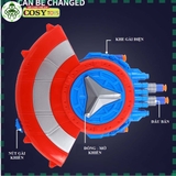 Khiên đội trưởng mỹ kèm bắn đạn xốp liên thanh cho bé