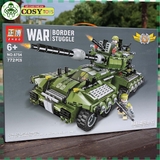 Đồ chơi lắp ghép xếp hình xe tăng quân sự cùng 4 mẫu xe nhỏ với hơn 772 chi tiết