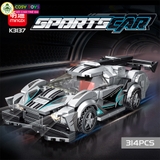 Đồ chơi xếp hình lắp ghép xe đua thể thao đủ màu sắc có đèn từ 284-307-323 mảnh ghép cho bé