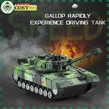 Đồ chơi xe tăng mẫu lớn kèm các xe quân sự nhỏ có điều khiển từ xa 4 chiều cho bé