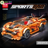 Đồ chơi xếp hình lắp ghép xe đua thể thao đủ màu sắc có đèn từ 284-307-323 mảnh ghép cho bé