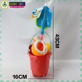 Bộ xô xẻng cát đi biển kèm dụng cụ cào, xô nước...cho bé