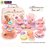 Đồ chơi buổi tiệc trà chiều 42 chi tiết: bánh ngọt, bộ ấm chén, giá đỡ bánh.... cho bé