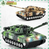 Đồ chơi xe tăng mẫu lớn kèm các xe quân sự nhỏ có điều khiển từ xa 4 chiều cho bé