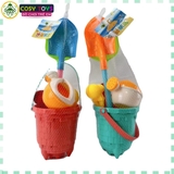 Bộ xô xẻng cát đi biển kèm dụng cụ cào, xô nước...cho bé