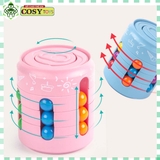 Hộp rubik lon bằng bi nhựa đủ màu nhiều kiểu ghép khác nhau cho bé