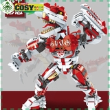 Đồ chơi lắp ghép xếp hình chiến binh robot khủng long 2 trong 1 với từ 714 mảnh ghép