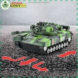 Đồ chơi xe tăng mẫu lớn kèm các xe quân sự nhỏ có điều khiển từ xa 4 chiều cho bé