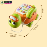 Xe kéo điện thoại bàn quay số con rùa mẫu mới có nhạc và dây kéo cho bé từ 3 tuổi
