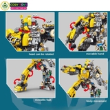 Đồ chơi lắp ghép xếp hình Bumbelee kết hợp trong bộ giáp vàng - xanh với hơn 1586 chi tiết