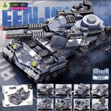 Đồ chơi lắp ghép xếp hình xe tăng hai nòng 8 trong 1 với nhiều mẫu xe nhỏ 796 chi tiết