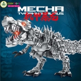 Đồ chơi lắp ghép xếp hình khủng long robot Mecha Tyrannorarus cỡ lớn có đèn với 1766 chi tiết
