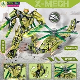 Đồ chơi lắp ghép xếp hình 2 trong 1 xe tăng, máy bay, trực thăng và mô tô biến hình thành robot cỡ lớn với hơn 946 - 1326 - 919 - 933 chi tiết
