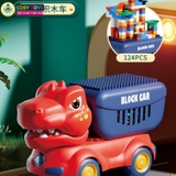 Đồ chơi xe khủng long đồ chơi kèm thùng chở lêgô 124 chi tiết cho bé