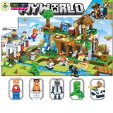 Đồ chơi lắp ghép xếp hình My world kèm nhân vật với nhiều chủ đề từ 426-423-562-559 mảnh ghép cho bé