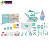 Đồ chơi mô hình bác sỹ nha khoa khám bệnh với hơn 30 chi tiết có hiệu ứng nhạc và đèn cho bé