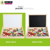 Đồ chơi bảng gỗ ghép nam châm hai mặt nhiều chủ đề cho bé