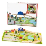 Đồ chơi mô hình giao thông thành phố bằng gỗ thông 40 mảnh ghép cho bé