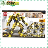 Đồ chơi lắp ghép xếp hình robot Project Mecha màu vàng 12 trong 01 cho bé với 633 mảnh ghép