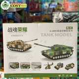 Đồ chơi xe tăng mẫu lớn kèm các xe quân sự nhỏ có điều khiển từ xa 4 chiều cho bé